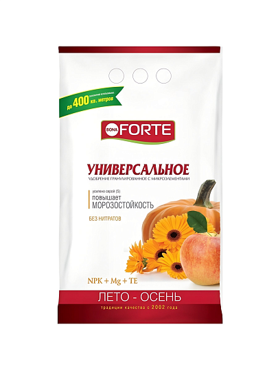 Удобрение универсальное, с биодоступным кремнием, лето-осень, минеральное, гранулы, 2.5 кг, Bona Forte