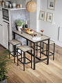 Комплект мебели 90х120х60 см, сталь, дерево, стол и 2 барных стула 40х30х65 см, нагрузка на стул до 120 кг, Лофт, LBT015B00 - фото 4