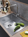 Мойка кухонная врезная, Mixline, Pro, нержавеющая сталь, 600х500х200 мм, выпуск 3 1/2, 3 мм, с сифоном, левая, сатин