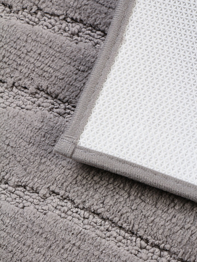 Коврик для ванной, 0.5х0.8 м, полиэстер, светло-серый, Silvano, Линии, Y4-11472