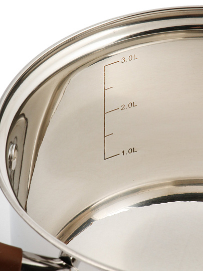 Кастрюля нержавеющая сталь, 3.8 л, крышка стекло, Daniks, Веллингтон, GS-01415-20CA, индукция