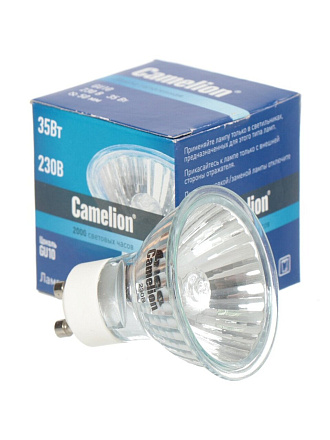 Лампа галогенная GU10, 35 Вт, 230 В, с отражателем, Camelion, 5561