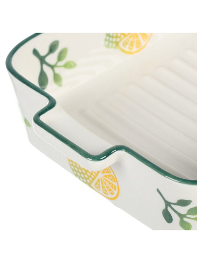 Форма для запекания керамика, 14х23х5 см, 1.7 л, прямоугольная, Лимон, Y6-10225
