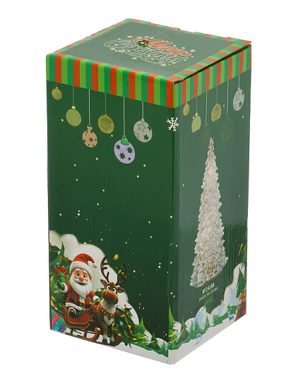Фигурка декоративная стекло, Елка, 11х22 см, прозрачная, A020324