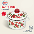 Кастрюля эмалированная сталь, 3 л, с крышкой, крышка сталь, цилиндрическая, Сибирские товары, Рамо, 3MD181M, индукция
