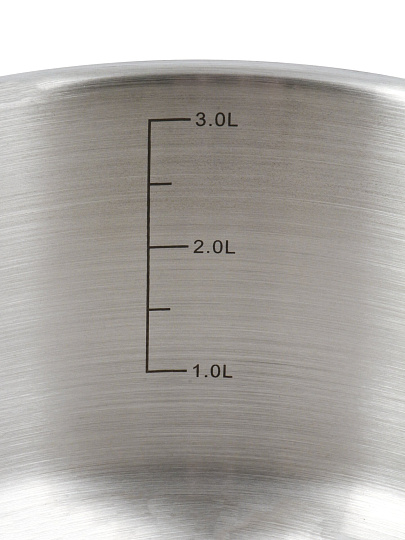 Кастрюля нержавеющая сталь, 3.4 л, крышка стекло, Daniks, Бонн, GS-01319-20CA, индукция