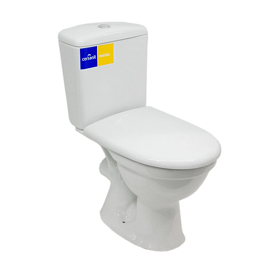 Унитаз-компакт Sanita Luxe, Quadro, горизонтальный выпуск, дюропластовое сиденье, 2 режима, мультилифт