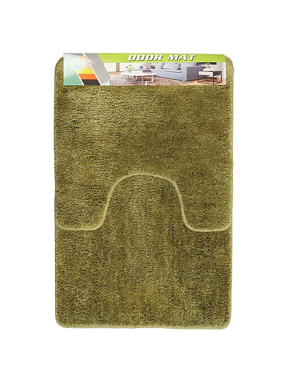 Набор ковриков для ванной и туалета, антискользящий, 2 шт, 0.5х0.8, 0.5х0.5 м, полиэстер, зеленый, TDM5080-02