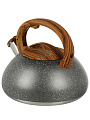 Чайник нержавеющая сталь, 3 л, со свистком, матовый, ручка с силиконовым покрытием, Daniks, серый мрамор, DSC-8799 - фото 9