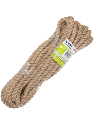 Канат диаметр 12 мм, джут, Кдж12_10, 10 м