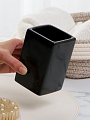 Стакан для зубных щеток, 7х7х11 см, керамика, черный глянец, Y4-9862