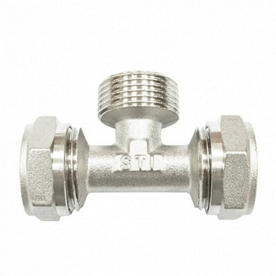 Тройник 20х1/2&quot;х20 мм, наружная резьба, STI