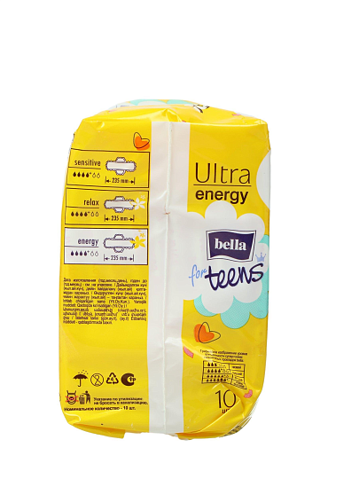 Прокладки женские Bella, for teens Ultra energy, дневные, 10 шт, супертонкие, BE-013-RW10-260