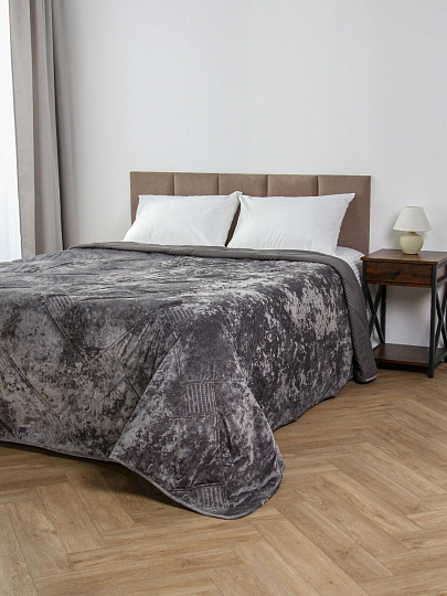 Покрывало евро, 240х260 см, 100% полиэстер, Silvano, Trento, темно-серое