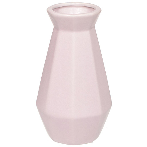 Ваза керамика, настольная, 23 см, Грани, Y3-1301, розовая