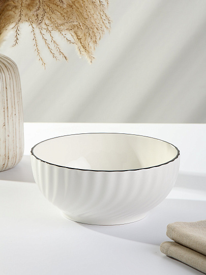 Салатник фарфор, круглый, 20х9 см, 1.6 л, Зефир, МФК, MFK21130