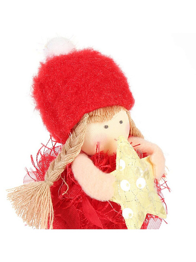 Фигурка декоративная Девочка, 18 см, красная, Y4-8440