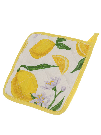Прихватка 18х18 см, 100% хлопок, лимоны, Узб-н