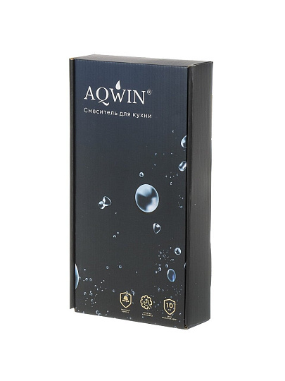 Смеситель для кухни, Aqwin, с кран-буксой, сатин, A40357S