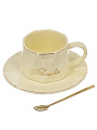 Чайная пара керамика, 3 предмета, на 1 персону, 200 мл, Улыбнись, B060509, в ассортименте - фото 5
