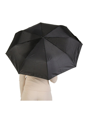 Зонт унисекс, автомат, 8 спиц, полиэстер, прямая ручка, черный, Y4-9911