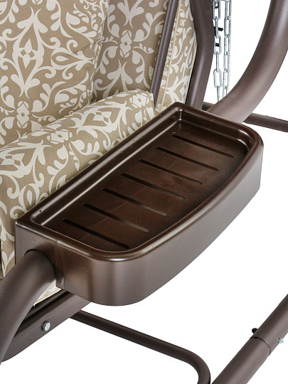 Качели садовые 3-местные, 238.2х136х165 см, 350 кг, Прага, раскладываются в кровать, с москитной сеткой, шоколадные, A54C.537, металл