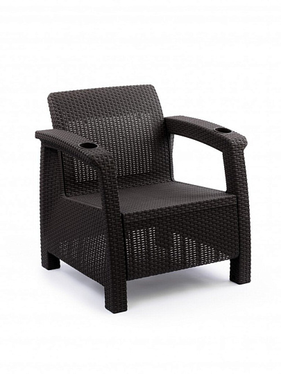 Кресло полипропилен, Альтернатива, Ротанг-плюс, 79х70х73 см, мокко, 106 кг, М8839