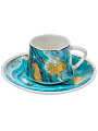 Набор кофейный фарфор, 12 предметов, на 6 персон, 90 мл, Голубой мрамор, Y4-3751, подарочная упаковка - фото 2