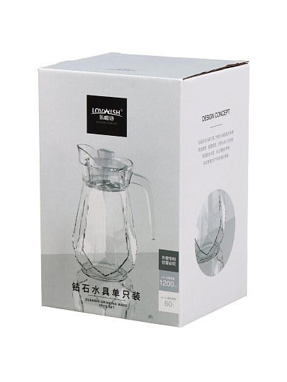 Кувшин стекло, 1.2 л, с крышкой, Мёд Грани, Y4-5369