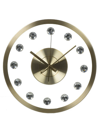 Часы настенные, кварцевые, 30х4 см, круглые, золото, EG7755EG