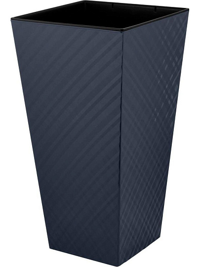 Горшок для цветов пластик, 34 л, 30х30х56.4 см, вулканический серый, InGreen, Manhattan Cube, IG671410026