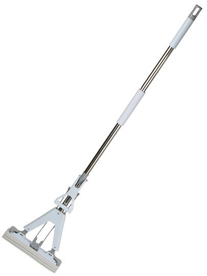 Швабра губка, ПВА, 125х28 см, с отжимом, телескопическая ручка, Bclean, A260066