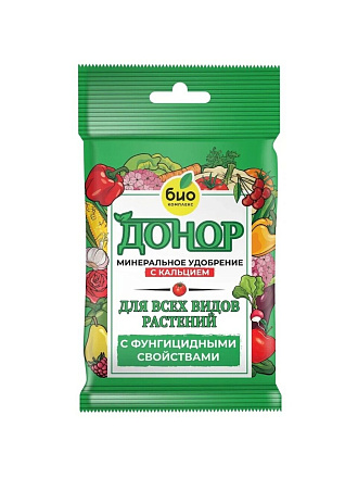 Удобрение Донор, для всех видов растений, с фунгицидными свойствами, с кальцием, минеральное, порошок, 10 г, Био-комплекс
