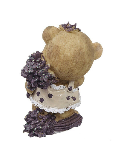 Фигурка декоративная Мишка с букетом, 14.5 см, Y6-2242