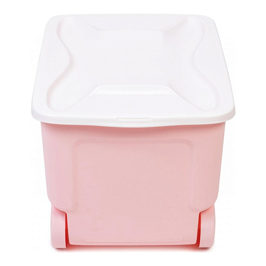 Ящик для игрушек 50 л, на колесах, с крышкой, пластик, розовый, Little Angel, Cool, LA1032RSP