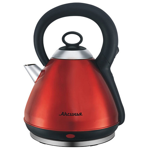 Чайник электрический Аксинья, КС-1011, красный, 3 л, 2200 Вт, скрытый нагревательный элемент, металл