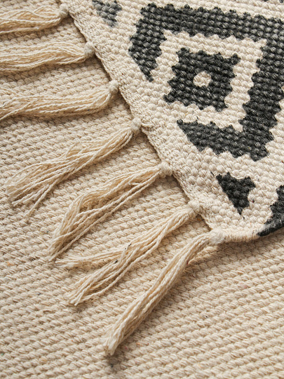 Коврик интерьерный 0.5х0.8 м, Sindbad, прямоугольный, ромб, хлопок, толщина 8 мм, ручное плетение, SINDBAD 750801