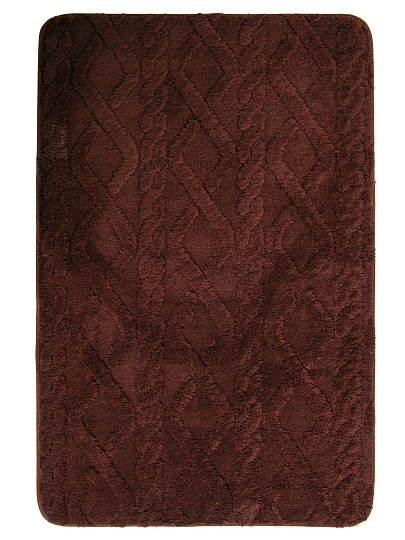 Набор ковриков для ванной и туалета, 3 шт, 0.5х0.8, 0.4х0.5 м, полиэстер, шоколадный, Silvano, Вязание, Y4-11482