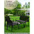 Мебель садовая Green Days, Эмили, черная, стол, 90х50х38 см, 2 стула, 1 диван, 140 кг, YTMT1030 - фото 13