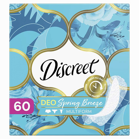 Прокладки женские Discreet, Deo Spring Breeze Trio, ежедневные, 60 шт