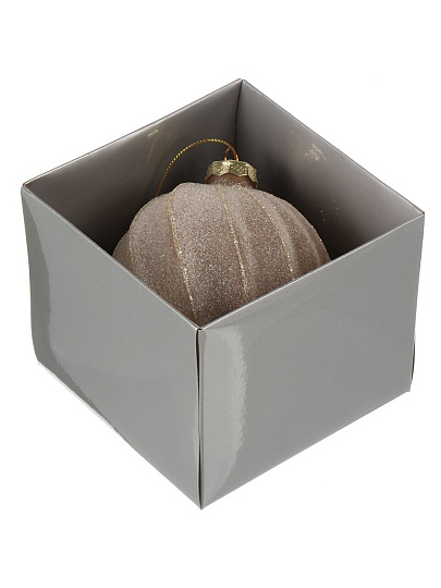 Елочный шар Вихрь, 10 см, стекло, пудровые узоры, XF24-SC015