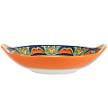 Блюдо фарфор, круглое, 22.5х20х4.5 см, 0.4 л, с ручками, оранжевое, Arabesque, Nouvelle Home, 0860223 - фото 3