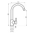 Смеситель для кухни, РМС, с картриджем, серый, SUS124GY-017F - фото 2