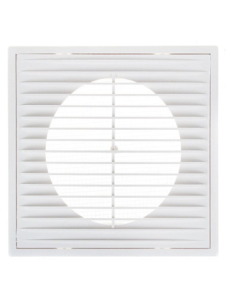 Решетка вентиляционная пластик, 150х150 мм, с сеткой, d100 мм, с фланцем, Event, 1515П10Ф