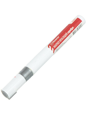 Маркер красящий по картону, металлу, пластику, стеклу, серебристый, Политех, 1610050