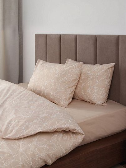 Постельное белье евро, 2 наволочки 50х70 см, пододеяльник 200х215 см, Silvano, поплин, 20461