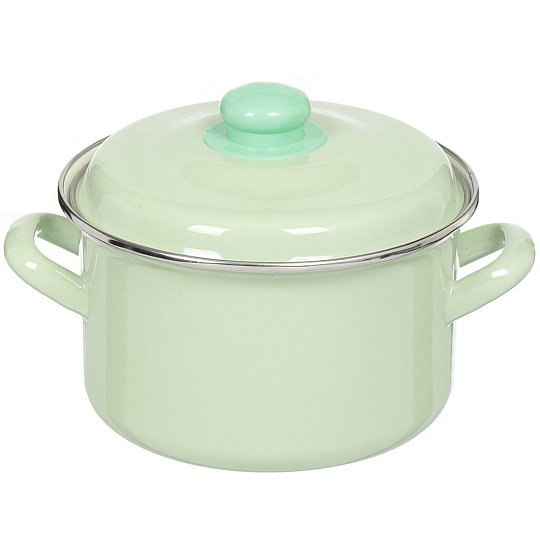 Кастрюля эмалированная Interos Мята 51014, 2.6 л