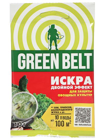 Инсектицид Искра Двойной эффект, для защиты овощных культур от болезне, 10 г, пакет, Green Belt