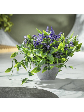 Цветок искусственный декоративный в кашпо, 17 см, светло-фиолетовый, Y6-10380