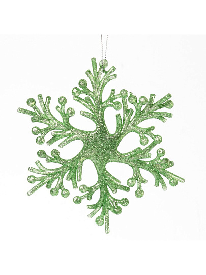 Елочное украшение Снежинка, зеленое, 14.5х14.5 см, SYYKLB-182261